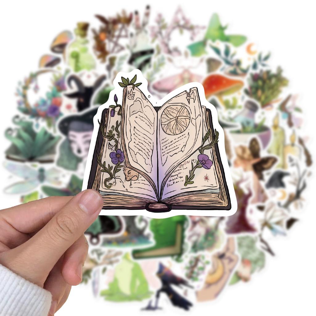 10/50Pcs Cute Forest Witch Magic World Stickers Aesthetic DIY Scrapbooking Skateboard Laptop Phone Fridge Car Decoration Sticker