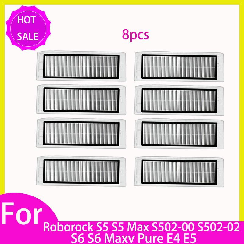 Hepa Filter Mop For Roborock S5 S502-00 S502-02 S5 Max S6 S6 MaxV S6 Pure E4 E5 Robot Vacuum Spare Parts Main Side Brush