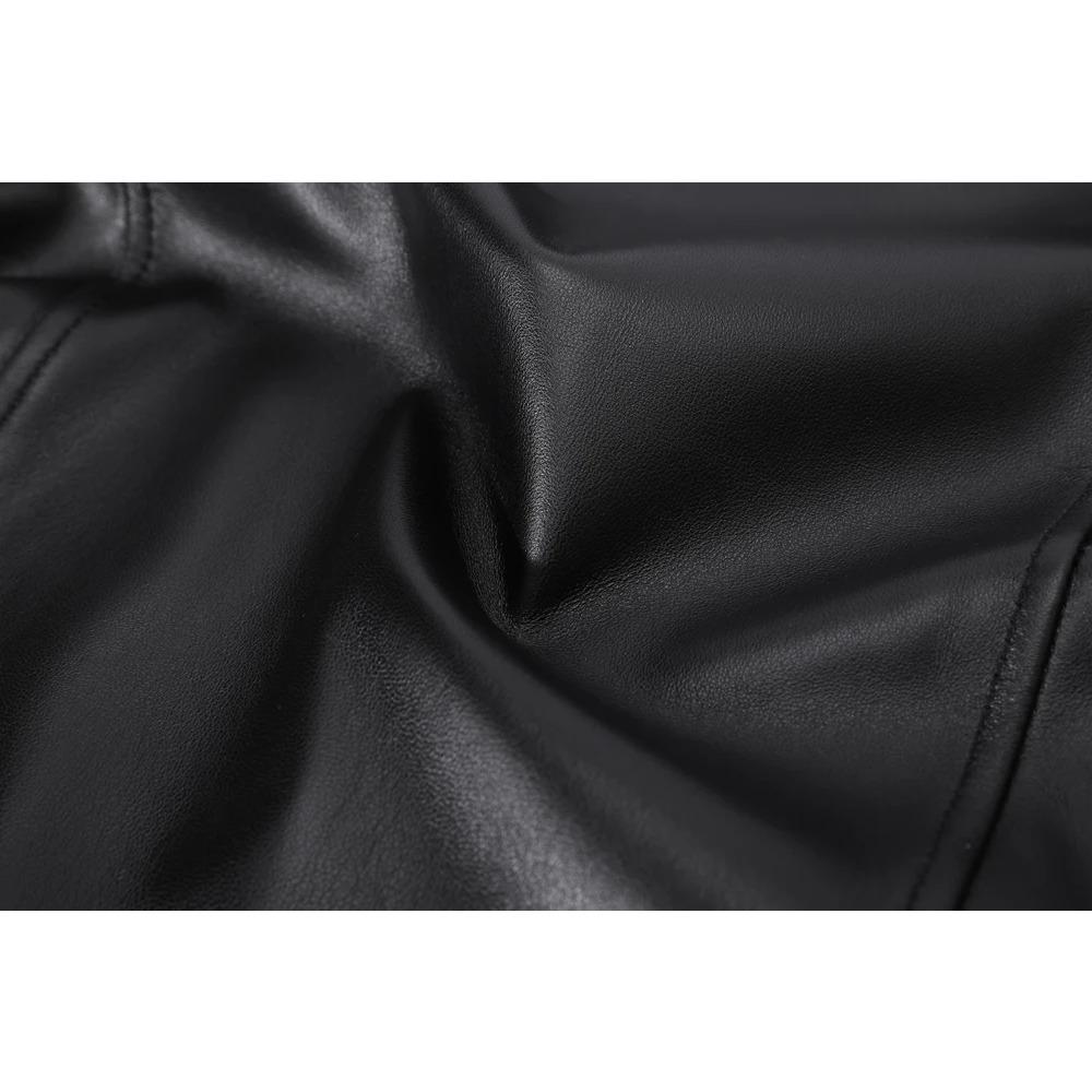 Maplesteed 100%Soft Sheepskin Women Leather Jacket Long OVERSIZE Female Natural Skin Coat Autumn Plus Size Bust 92-116cm M486