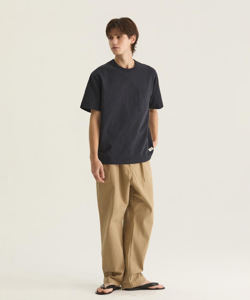 Oteumilkape Herringbone Fatigue Pants - Beige