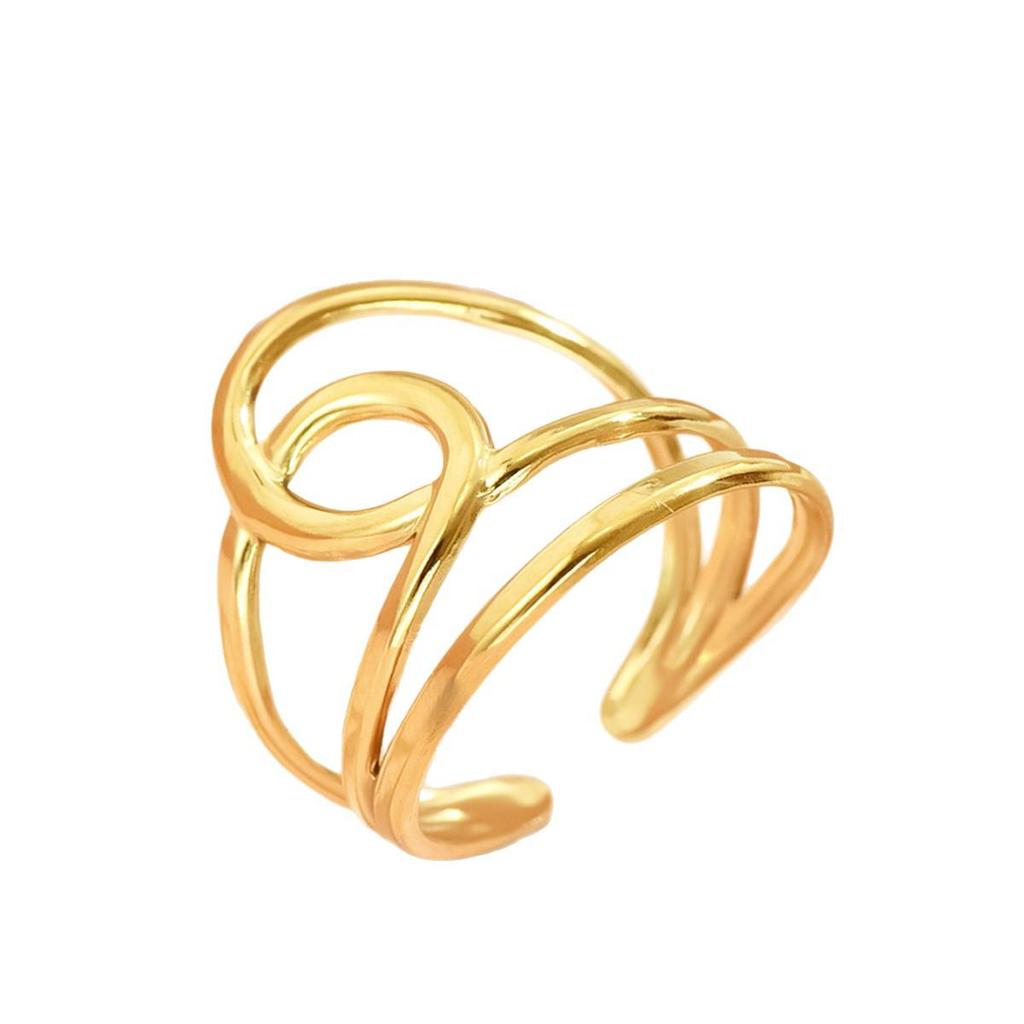 Chic Geometric Stainless Steel Open Ring for Women