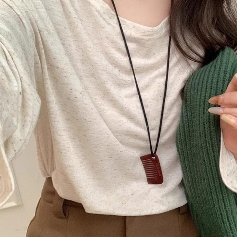 Fashion Comb Pendant Necklace with Adjustable Lanyard Pendant Necklace Perfect for Expressing Individuality Daily Life