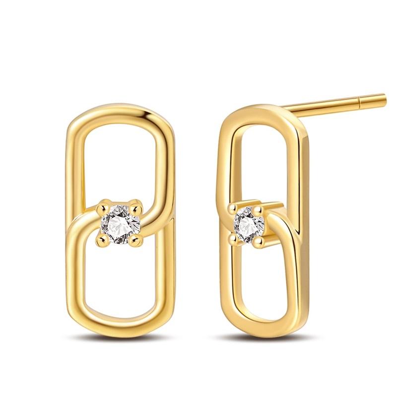 Women's 925 Silver Classic Gold Pearl Inlaid Earrings Elegant Suitable For Engagement Wedding Party Exquisite Jewelry