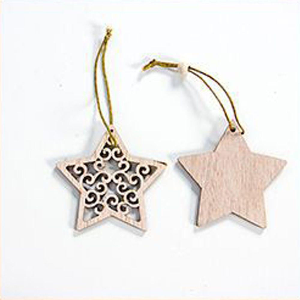 DIY Gifts Drop Pendant Christmas Tree Decoration Xmas Hanging Snowflake/Star/Angel Wooden Ornaments