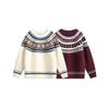CATTEE American Fair Isle Crewneck Sweater Loose Couple Winter Knit Top Men Women