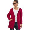 Autumn Winter Women Cotton Parkas Long Thick Jacket Red Velvet Lamb Hooded Outerwear Female Clothing