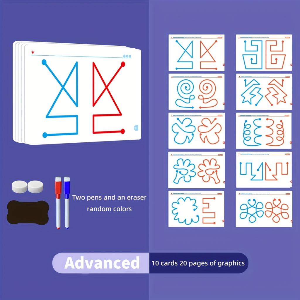 20-Pack Coordination and Motor Skills Practice Boards, Cardboard Construction, 3 Difficulty Levels, Reusable Writing Surface