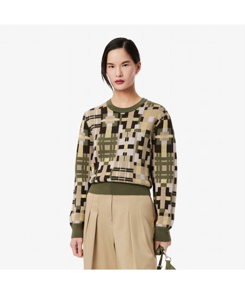 LACOSTE Women'S Jacquard Graphic Sweater Af4147-55N Aai