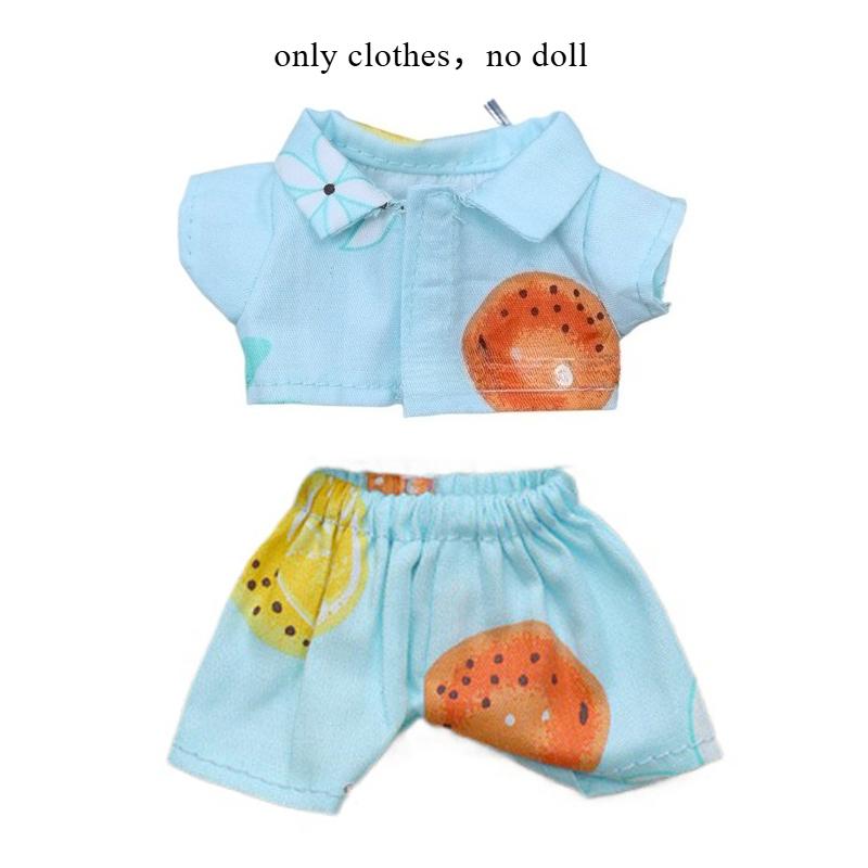 Cute Plush Toy Beach Wear for 17cm Labubu Doll Clothes Summer Suits Clothing Kawaii Duck,Watermelon,Pineapple,Kiwi Fruit Image