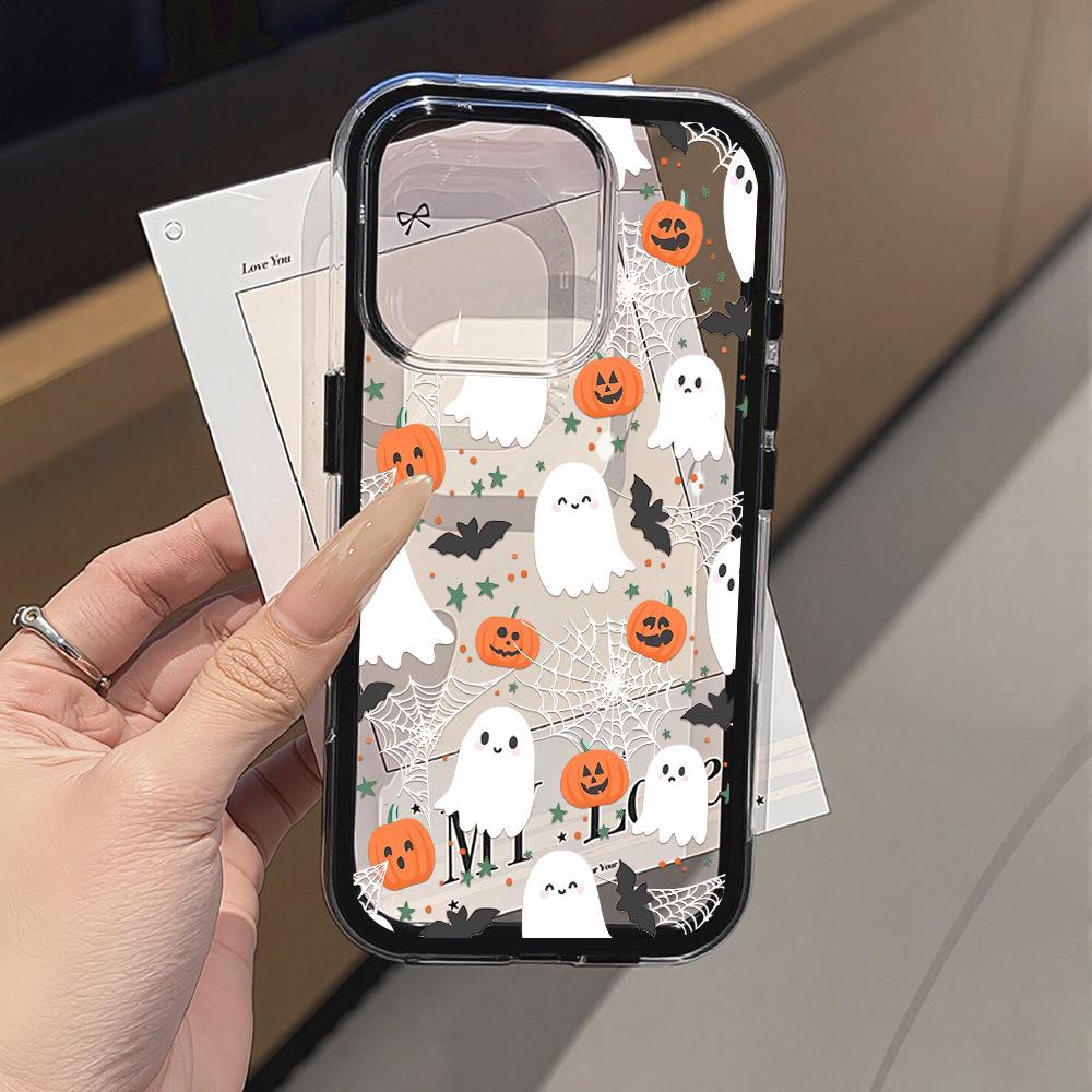 

Креативный Хэллоуинский Чехол-Призрак Мягкий Защитный Чехол для iPhone 17 Pro Max с Большим Отверстием iPhone 14 Pro