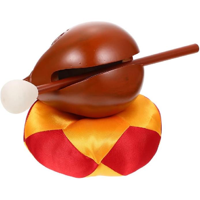 

ERINGOGO 5 Inch Mokugyo with Mallet and Mat, Wooden Fish Balsam Wood Temple Block, Zen Drum Meditation Percussion Instrument