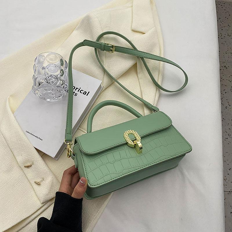Letnia torba crossbody w cukierkowym kolorze z wyższej półki, modna torebka damska, prosta mała kwadratowa torebka z teksturą skóry, nowa torebka do noszenia na co dzień