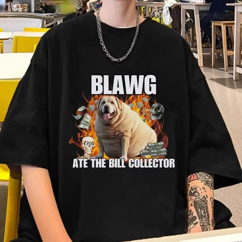 

Смешные футболки с графикой мема про собаку-коллектора для мужчин и женщин, летние, хлопковые, с круглым вырезом, повседневные футболки с коротким рукавом, футболки оверсайз S чёрный