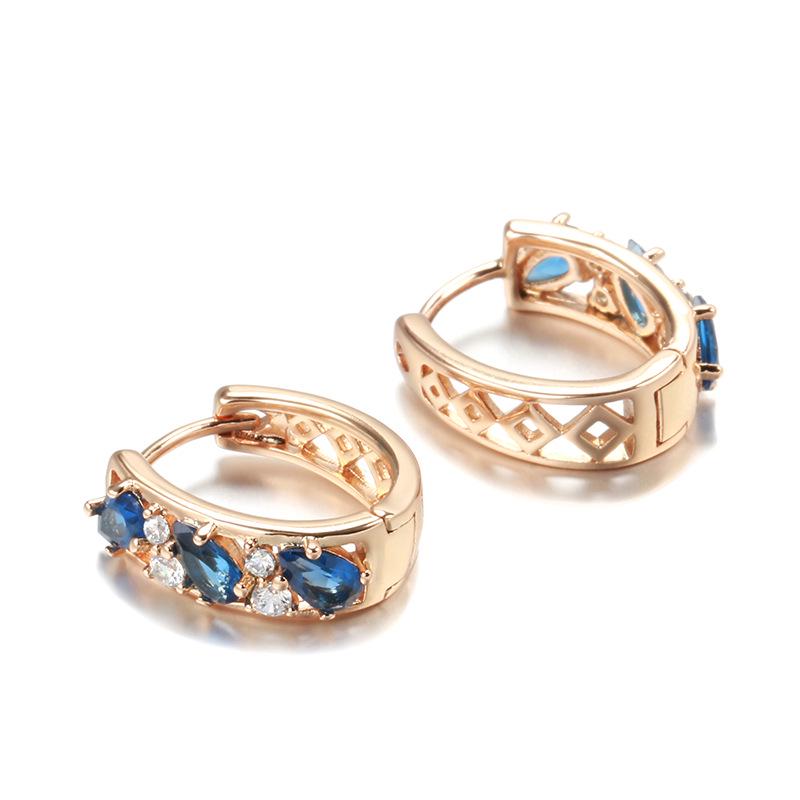 Trendy Rose Gold Water Drop Zircon Earrings for Women – Simple, Stylish, and Elegant