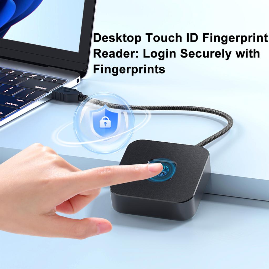 USB Fingerprint Reader For Windows Hello Fingerprint Reader with 5ft Cable Fingerprint Scanner for Windows 10/11