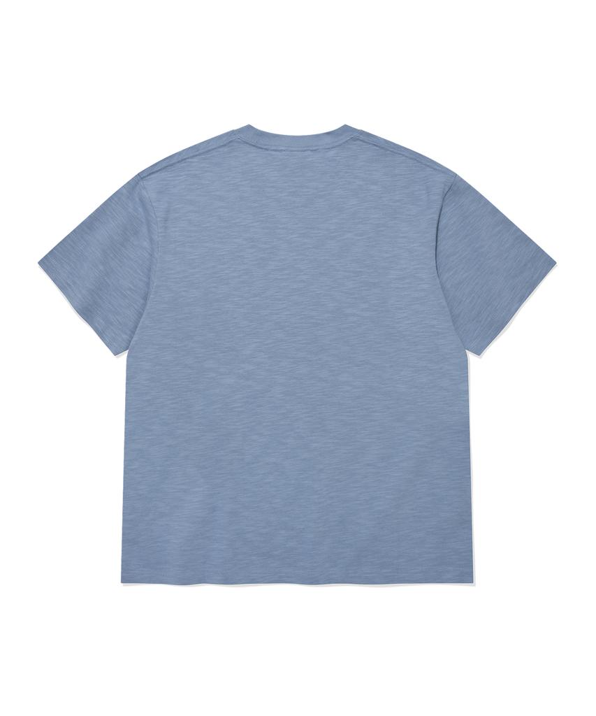 COVERNAT Slub Crack C Logo T-Shirt Blue