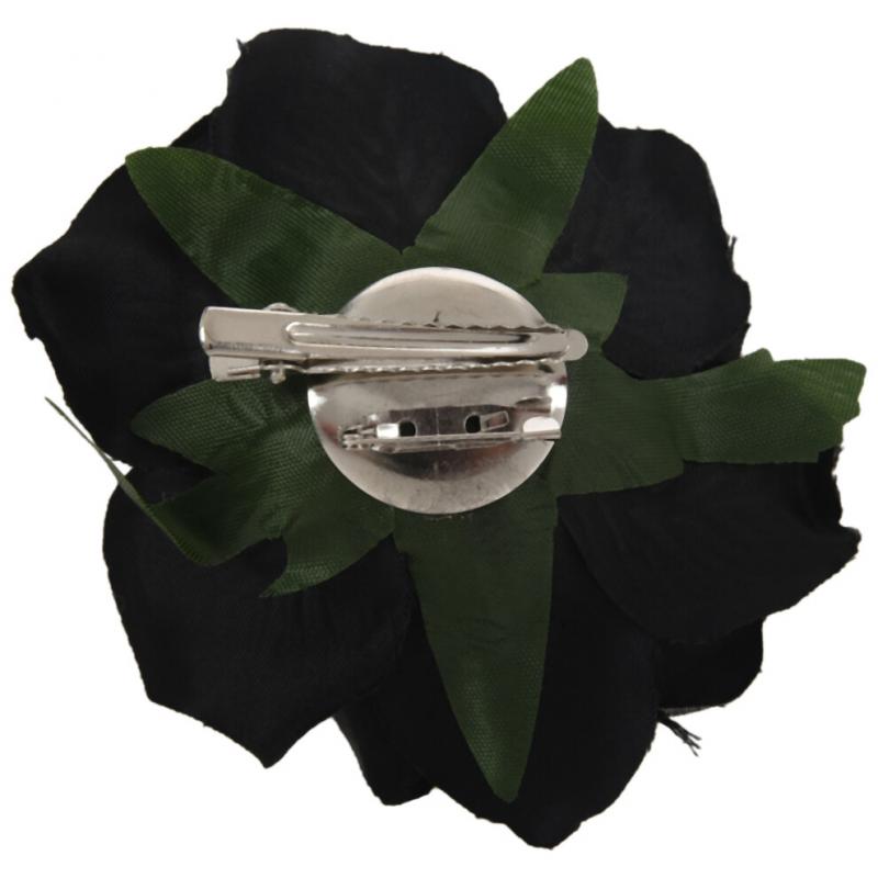 Rosenblüten-Haarspange, Tänzerbrosche, 5er-Pack, Schwarz