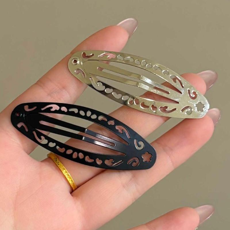 2-8pcs New Ethnic Style Straight Clips Korean Girl Hairclips Y2k Side Clips Cute Hair Clip Headband Silver BB Clip