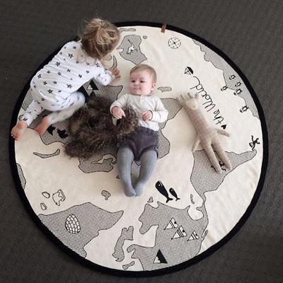 New World Map Play Mat for Babies and Toddlers - Children's Crawling and Floor Decor Mat