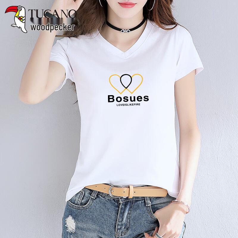 Women's V-Neck Pure Cotton Short Sleeve T-Shirt
