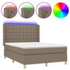 Maison Exclusive - Sommier à lattes de lit matelas et LED Taupe 140x200 cm Tissu