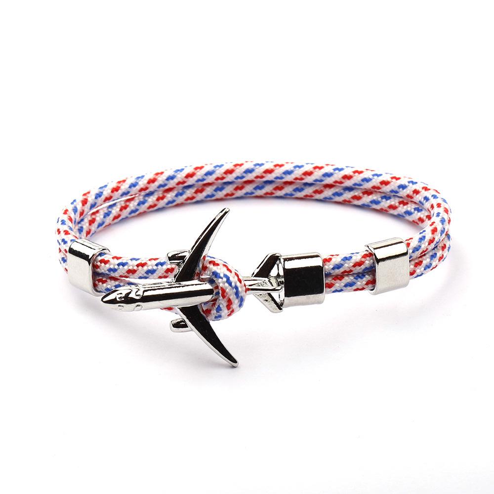 European & American Trend Anchor Men's Airplane Bracelet with Polyester Rope