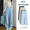 Lace Lace Yamamoto Pants Women's Summer Women's High Waist Drop Straight Pants Casual Skinny Lazy Ice Silk Wide Leg Pants