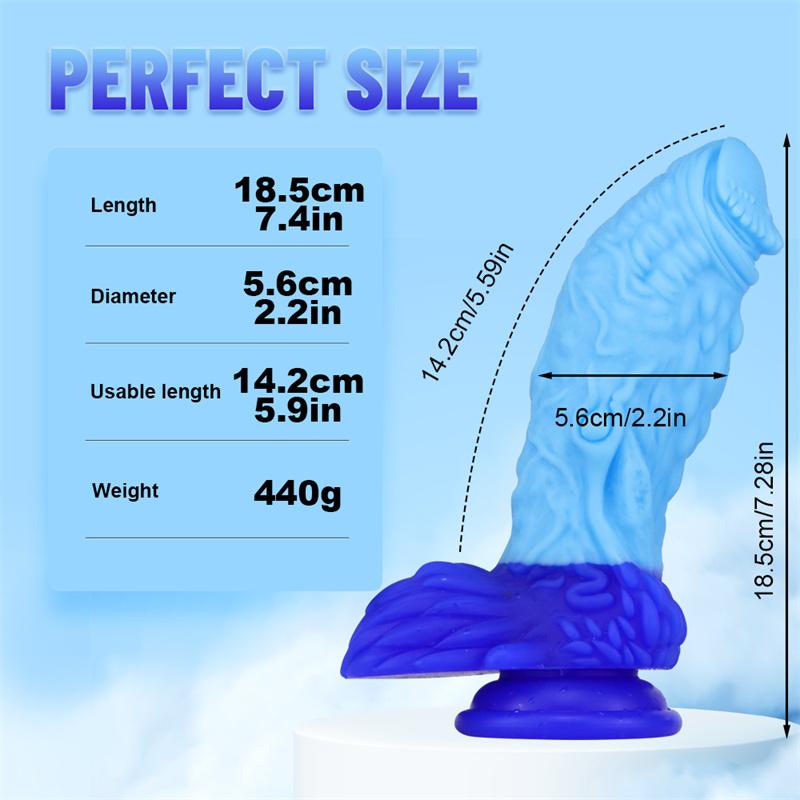 Blue Tyrant Mixed Color Liquid Silicone Big Penis Simulation Fake Penis Female Masturbation Device Anal Plug Adult Products