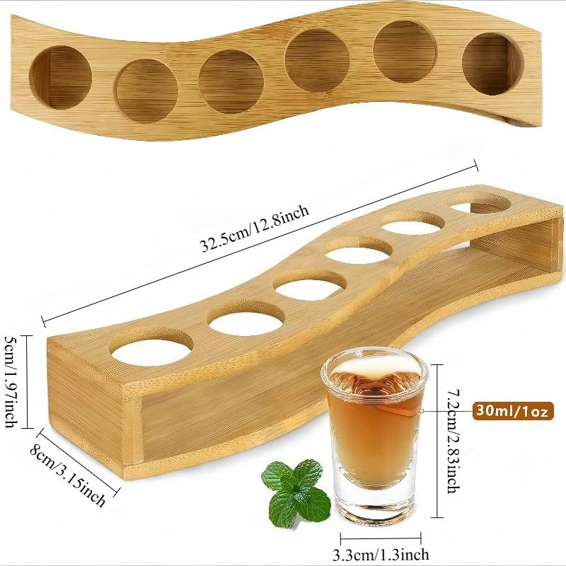 Shot Glasses 6pcs Shot Glass Set 1oz/30ml Shot Glass Holder Heavy Base for Whisky Tequila 6 Shot Glass Serving Tray (6pcs)
