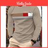 Long Sleeved 3 Mens Casual Tshirts Geometric Pattern Round Neck Casual Wear Daily Tshirt