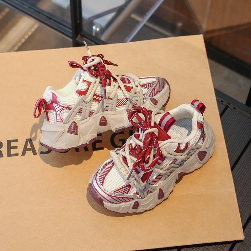 Ankela red children's shoes 2025 spring and autumn new baby trendy brand girls sports shoes boys casual dad shoes