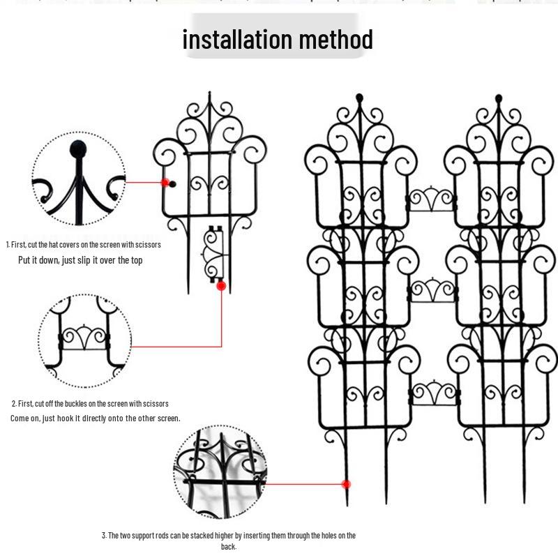 European Retro Garden Fence & Mini Climbing Flower Stand