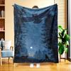 A Flannel Blanket Featuring a Forest Under The Night Sky, with High-Definition Digital Printing, Suitable for All Seasons, Perfect for Use On The Sofa