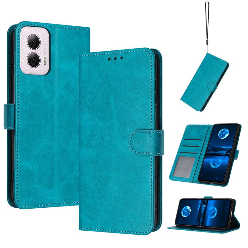 Magnetic Flip Cover Leather Case For Motorola MOTO G85 G64 G54 Power E14 G04s G14 G24 G34 5G Solid Color Skin Feel Wallet Bags