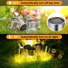 12Pcs Solar Powered Outdoor Hanging Lights Colorful LED Cracked Glass Ball Design Waterproof Pathway Lantern for Garden Decor