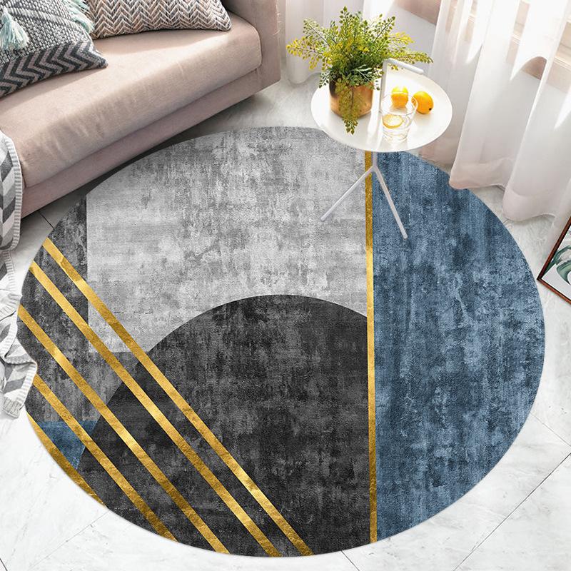 

Модный круглый ковер для дома, противоскользящий золотой коврик для пола, ковер для детской спальни, ковер для гостиной diameter 160CM