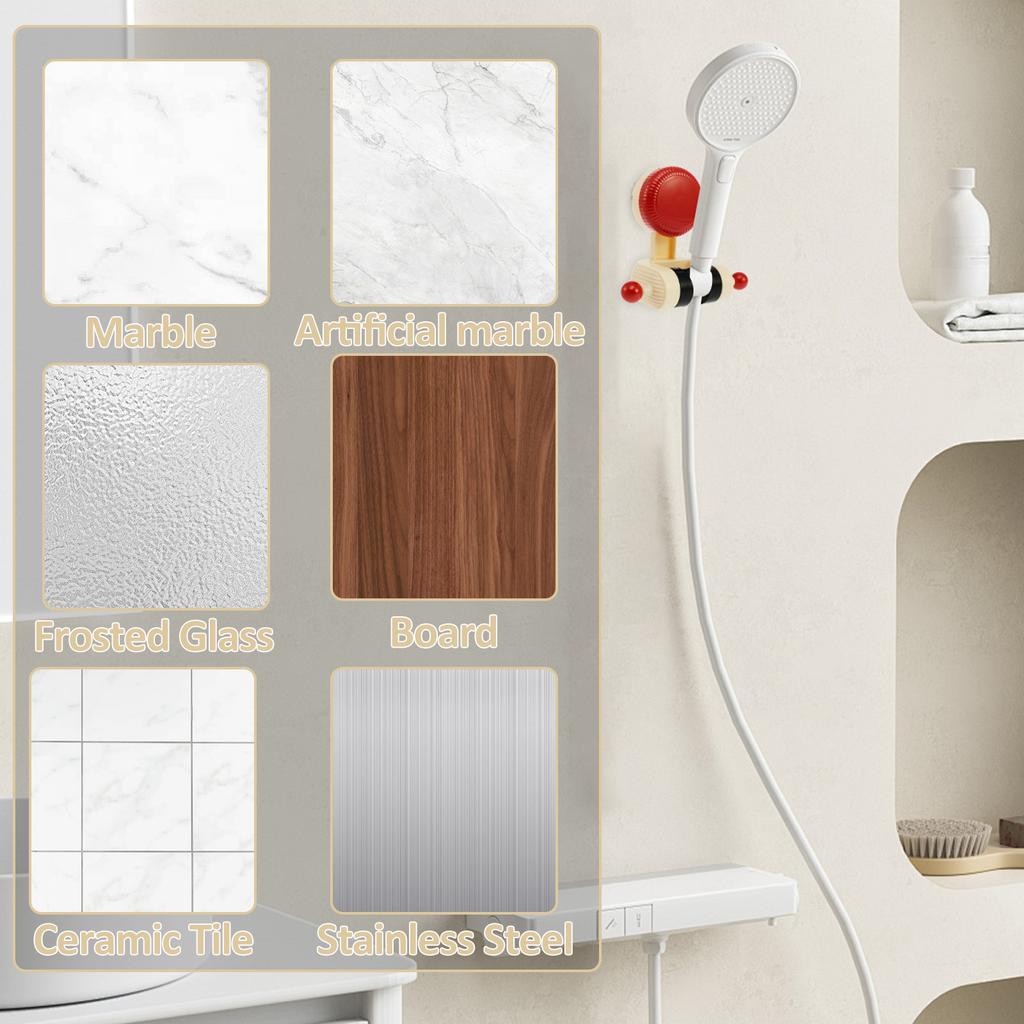 3PCS Suction Cup Shower Head Holder Adjustable Shower Head Bracket Wall Mounted Handheld Removable Handheld Showerhead Holder