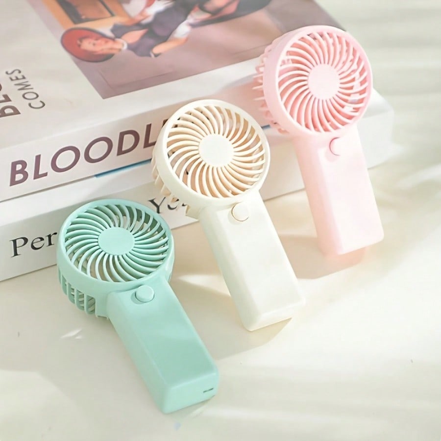 

1pc Mini Handheld Fan - Portable Lightweight Battery-Powered Cooling Fan with High-Speed Quiet Operation белый