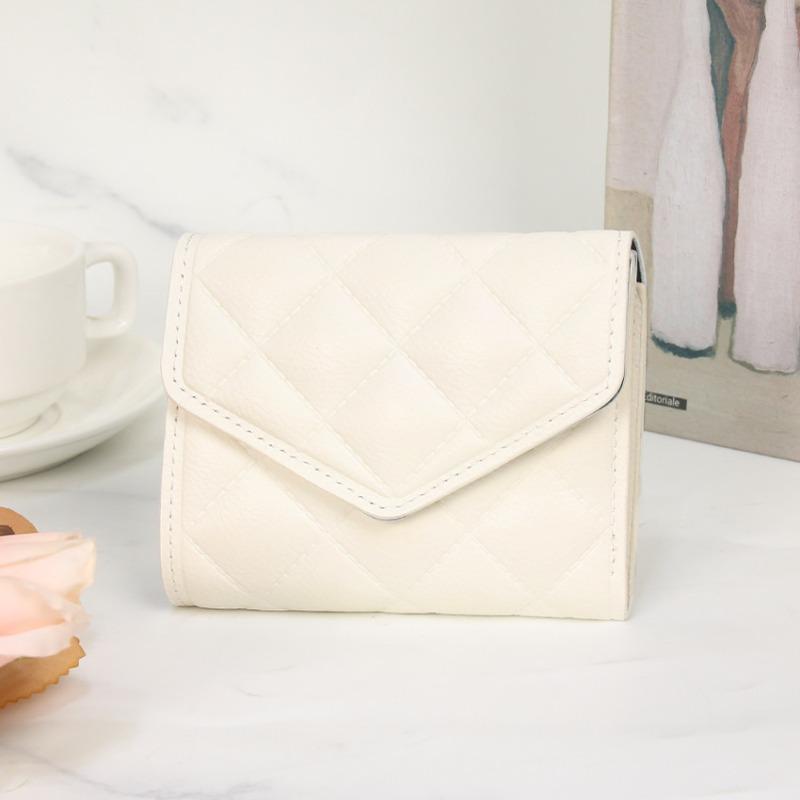 Simple student short wallet wallet niche diamond design multi-card women's small square bag change bag
