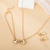 Temperament Love Stud Earrings Necklace Jewelry Set, Personalized Fashion Jewelry Alloy Neck Chain Earrings