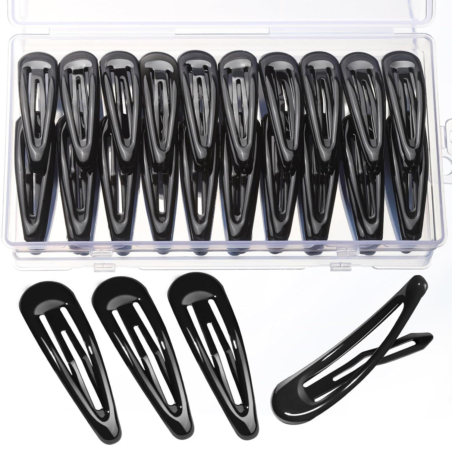 50pcs Water Drop BB Hair Clips 5cm, Cream Resin - Kids Baby Flyaway Side Clips, Cross-border Hair Accessories