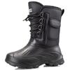 Fleece waterproof outdoor fishing cotton boots winter thickened warm medium tube men's snow boots non-slip shoes