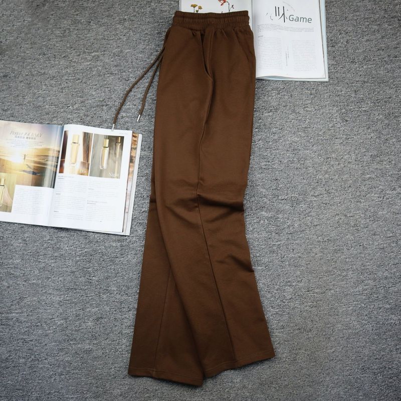 

Весенние женские прямые спортивные штаны, повседневные брюки, спортивные брюки, со средней высокой посадкой, махровые, длинные хлопковые брюки, брюки-карандаш Brown M
