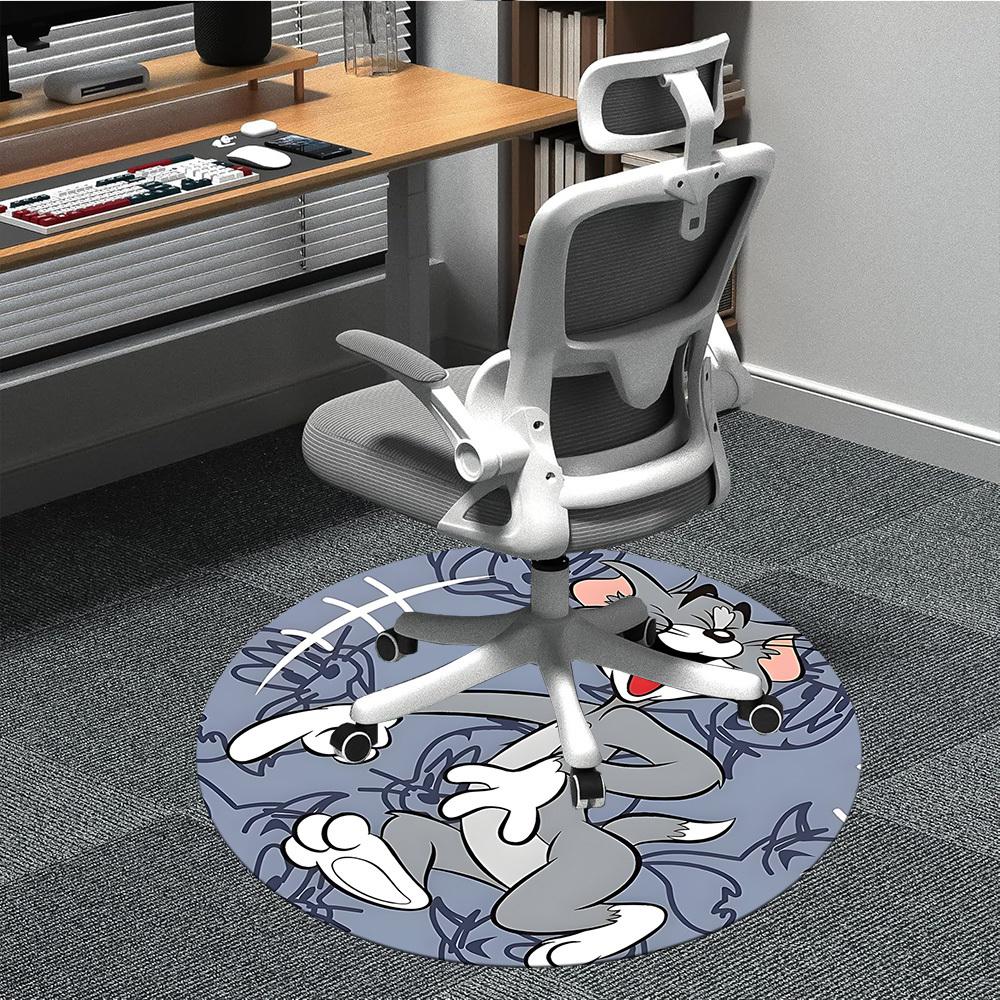 

1pc Tom Jerry Office Round Area Rug, Under Office Chairs Bedroom Living Room Home Decor, Room Deco, Available in Various Sizes 80cm