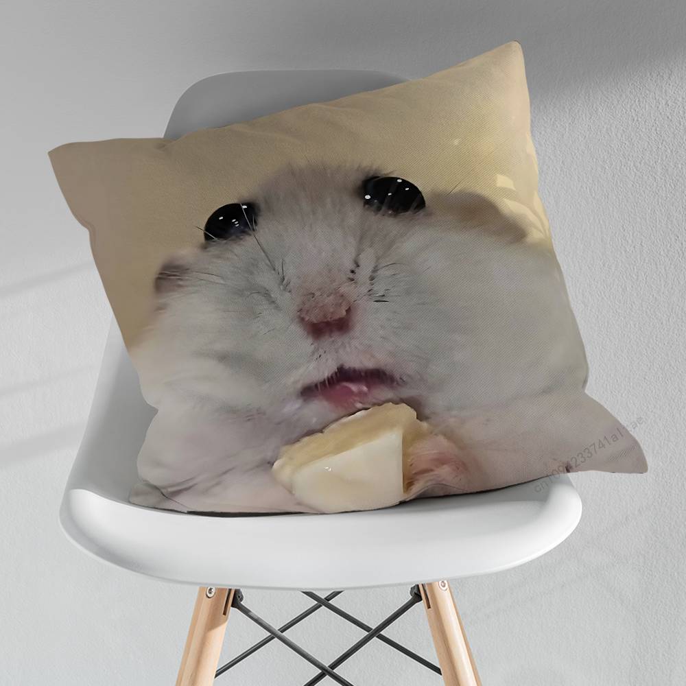 Hamster Lustig Traurig Meme Kissen über Wohnzimmer Sofa Kissenbezug Heimdekoration Schlafzimmer Zimmer Bett Kissenbezug