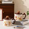 Capybara Mug With Lid Cute Ceramic Coffee Cup Office Couple Women 400ml