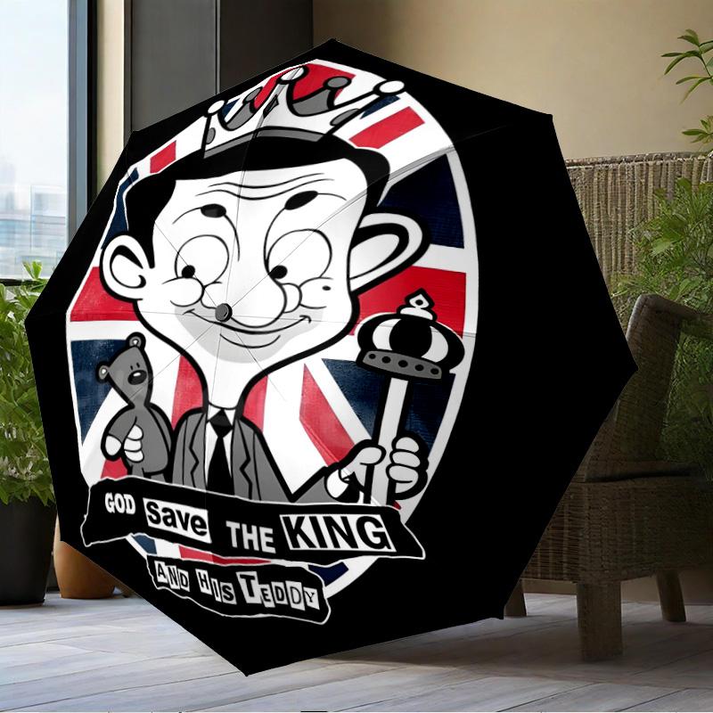 Mr. Bean's Adventure Umbrella Folding umbrella, automatic umbrella 8-Frame for Travel, camping Use Gift for Halloween Christmas