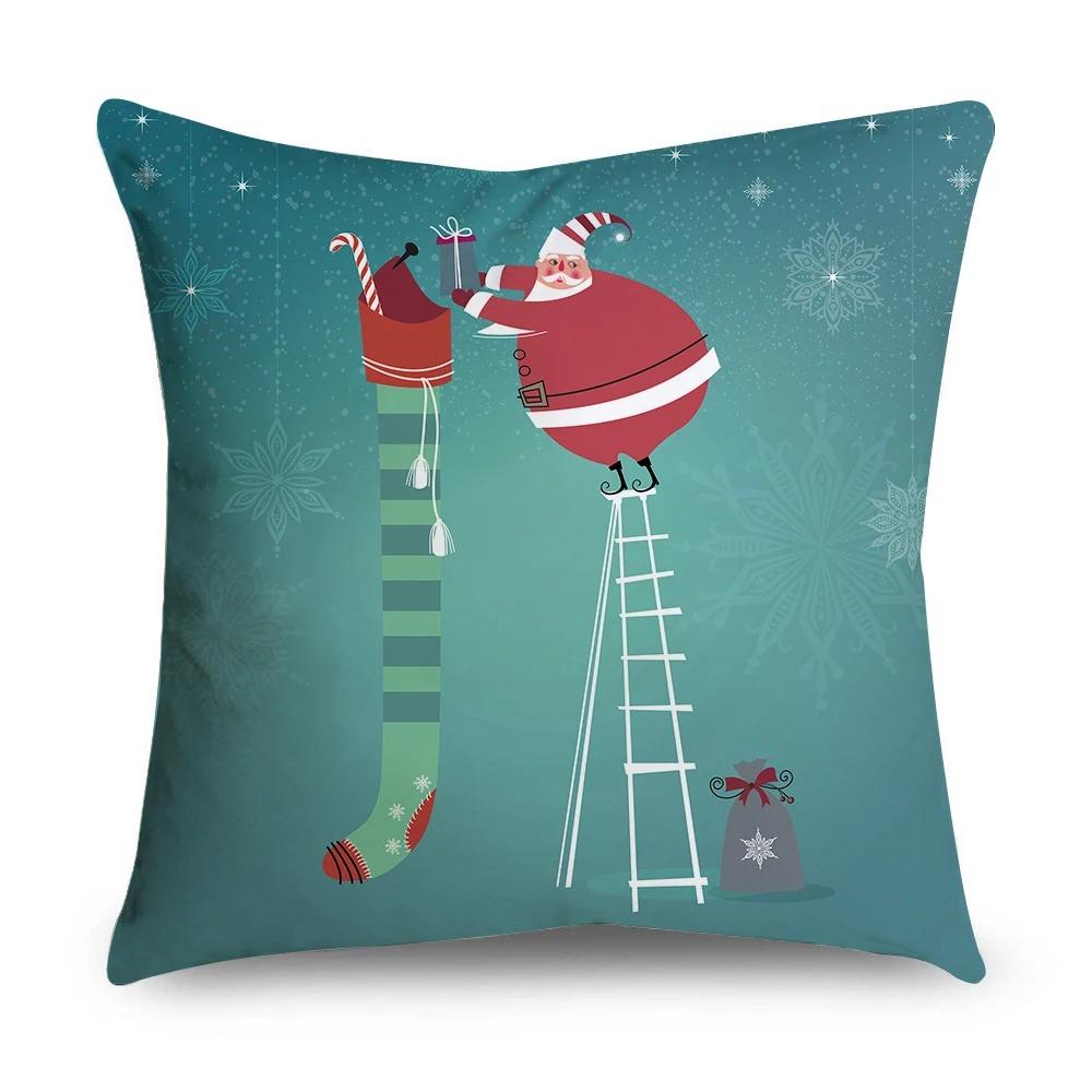 Christmas Themed Pillowcases Car Accessories Office Santa Claus Living Room Sofa Home Pillowcases