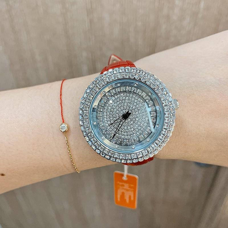 Watch Full Of Diamonds Gypsy Women'S Watch Time Comes To Run Rotary Dial Belt Large Dial Lady