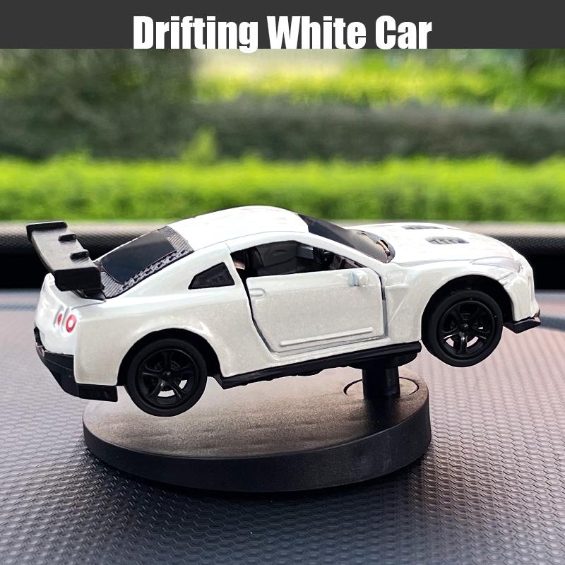 Drift race car ornaments dashboard model sway swing turn cool fun sports racing interior accessories decor items decorations men Drift White